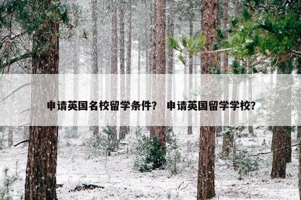 申请英国名校留学条件？ 申请英国留学学校？