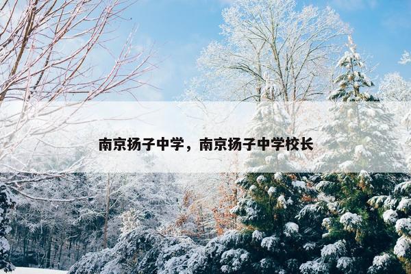 南京扬子中学，南京扬子中学校长