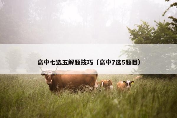 高中七选五解题技巧（高中7选5题目）