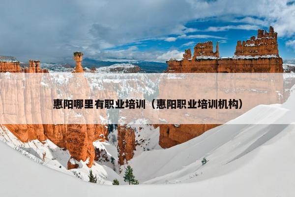 惠阳哪里有职业培训（惠阳职业培训机构）