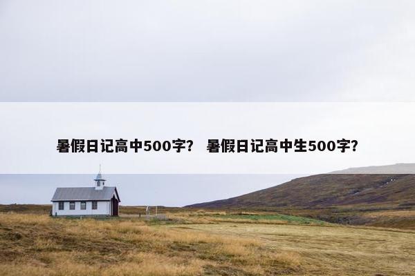 暑假日记高中500字？ 暑假日记高中生500字？