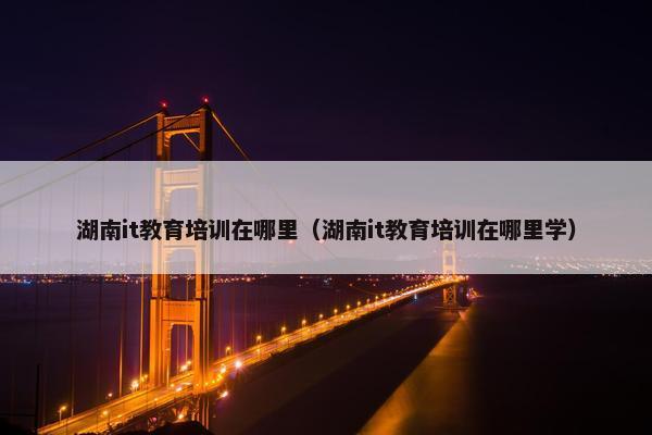 湖南it教育培训在哪里（湖南it教育培训在哪里学）