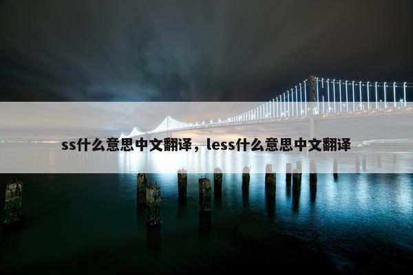 ss什么意思中文翻译，less什么意思中文翻译
