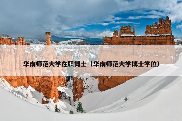 华南师范大学在职博士（华南师范大学博士学位）