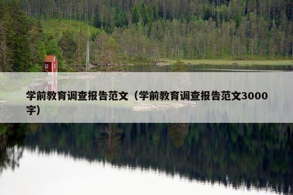 学前教育调查报告范文（学前教育调查报告范文3000字）