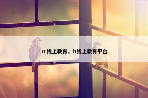 IT线上教育，it线上教育平台