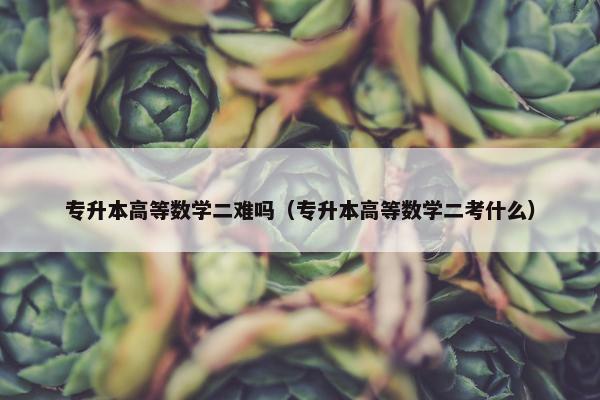 专升本高等数学二难吗（专升本高等数学二考什么）