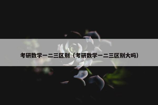 考研数学一二三区别（考研数学一二三区别大吗）
