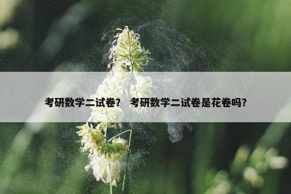 考研数学二试卷？ 考研数学二试卷是花卷吗？