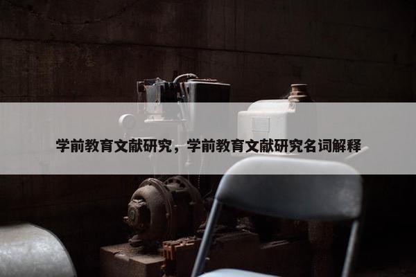 学前教育文献研究，学前教育文献研究名词解释