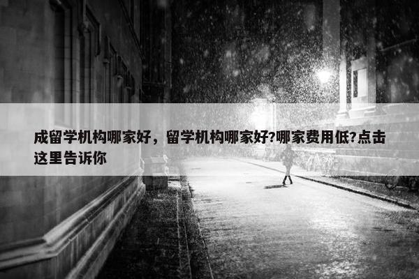 成留学机构哪家好，留学机构哪家好?哪家费用低?点击这里告诉你