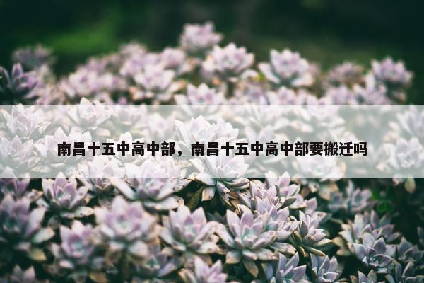 南昌十五中高中部，南昌十五中高中部要搬迁吗