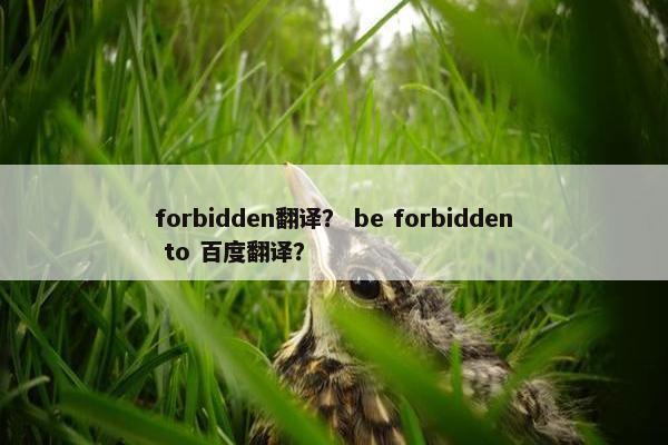 forbidden翻译？ be forbidden to 百度翻译？