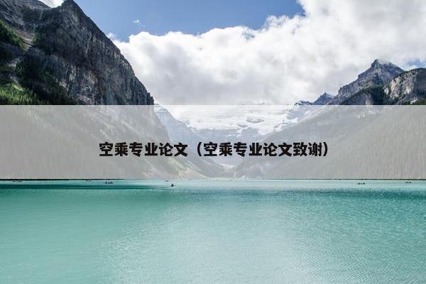 空乘专业论文（空乘专业论文致谢）