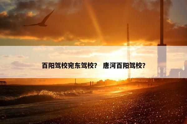 百阳驾校宛东驾校？ 唐河百阳驾校？