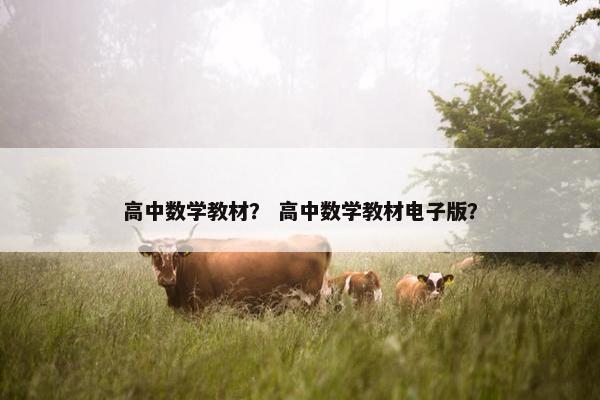 高中数学教材？ 高中数学教材电子版？