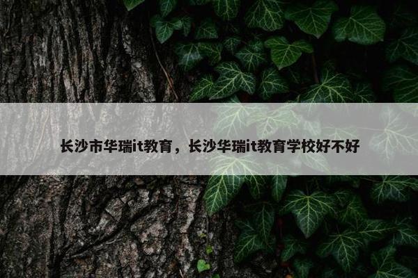 长沙市华瑞it教育，长沙华瑞it教育学校好不好