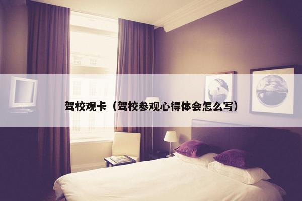 驾校观卡（驾校参观心得体会怎么写）