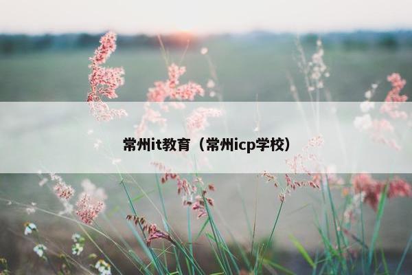 常州it教育（常州icp学校）