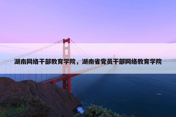 湖南网络干部教育学院，湖南省党员干部网络教育学院
