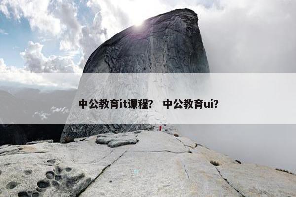 中公教育it课程？ 中公教育ui？