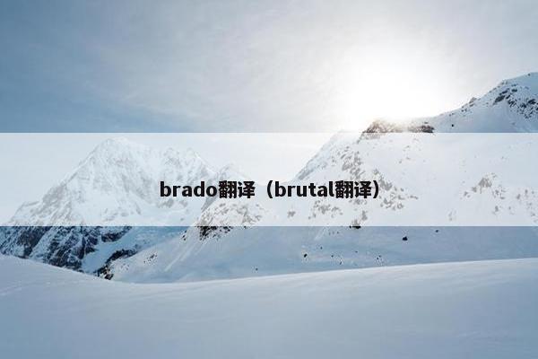 brado翻译（brutal翻译）