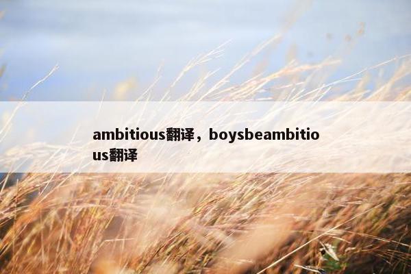 ambitious翻译，boysbeambitious翻译