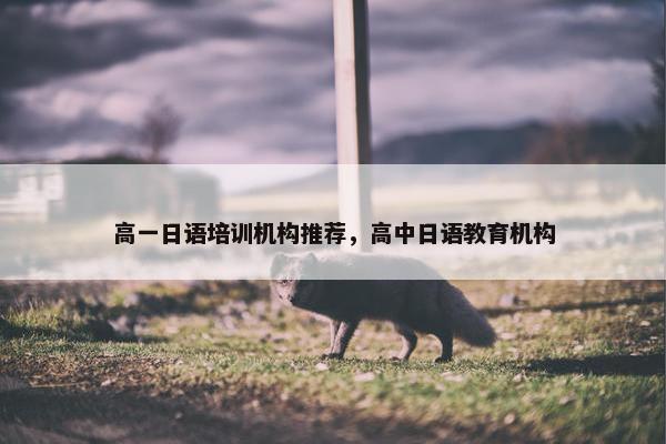 高一日语培训机构推荐，高中日语教育机构