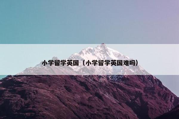 小学留学英国（小学留学英国难吗）