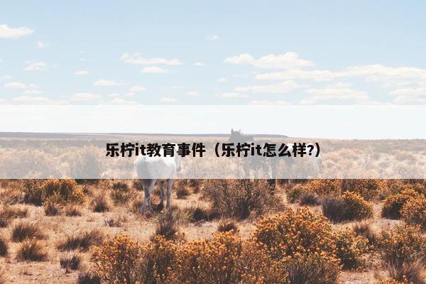 乐柠it教育事件（乐柠it怎么样?）
