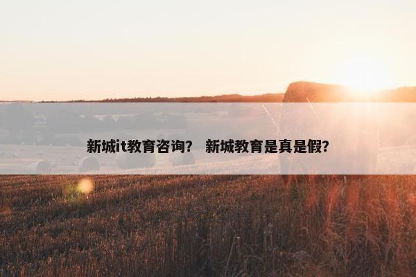 新城it教育咨询？ 新城教育是真是假？