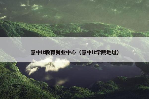 慧中it教育就业中心（慧中it学院地址）