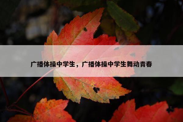 广播体操中学生，广播体操中学生舞动青春