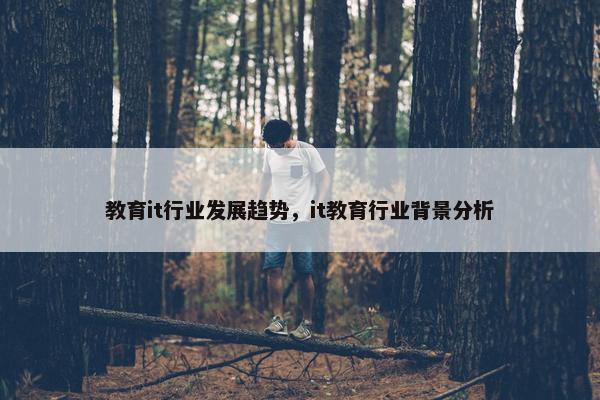 教育it行业发展趋势，it教育行业背景分析