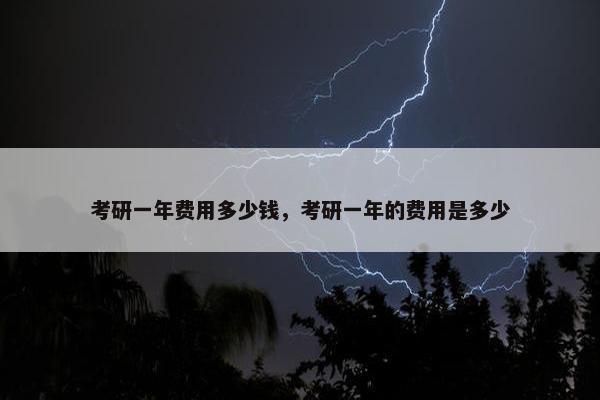 考研一年费用多少钱，考研一年的费用是多少