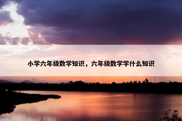 小学六年级数学知识，六年级数学学什么知识