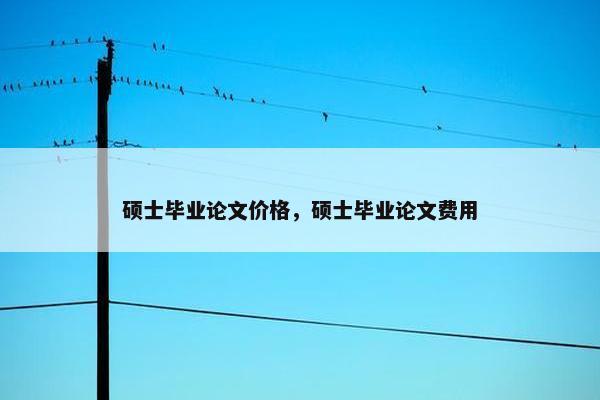 硕士毕业论文价格，硕士毕业论文费用