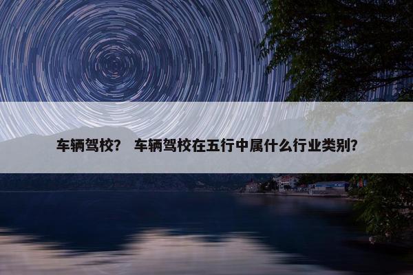 车辆驾校？ 车辆驾校在五行中属什么行业类别？