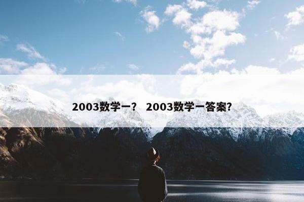 2003数学一？ 2003数学一答案？