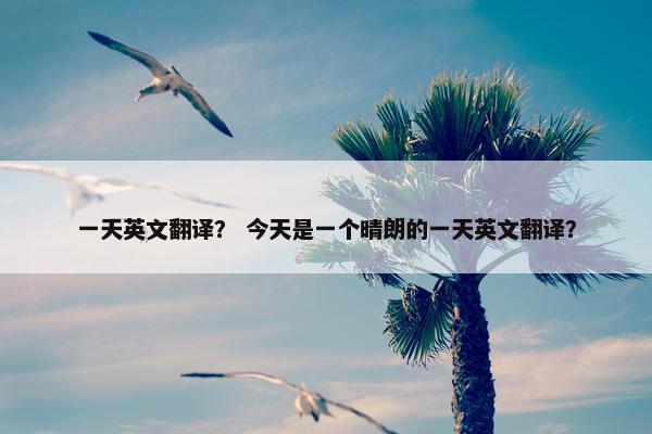 一天英文翻译？ 今天是一个晴朗的一天英文翻译？
