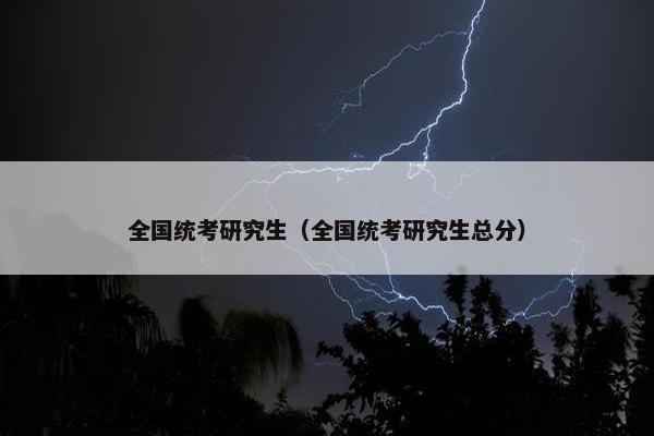 全国统考研究生（全国统考研究生总分）