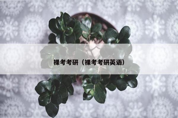 裸考考研（裸考考研英语）