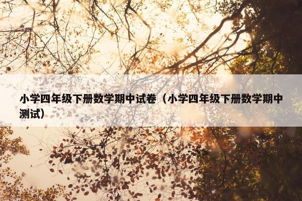 小学四年级下册数学期中试卷（小学四年级下册数学期中测试）