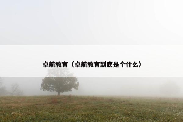 卓航教育（卓航教育到底是个什么）