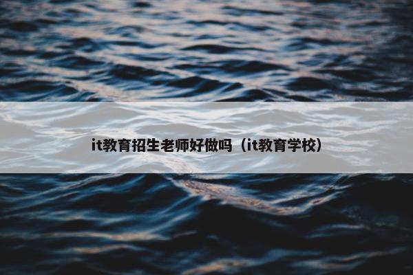 it教育招生老师好做吗（it教育学校）
