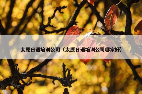 太原日语培训公司（太原日语培训公司哪家好）
