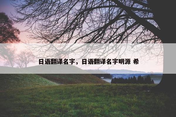 日语翻译名字，日语翻译名字明源 希