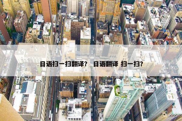 日语扫一扫翻译？ 日语翻译 扫一扫？