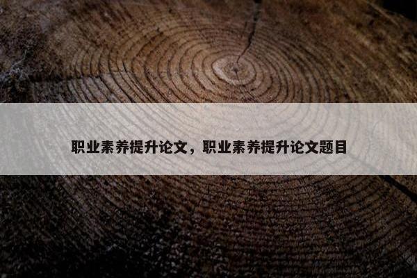 职业素养提升论文，职业素养提升论文题目