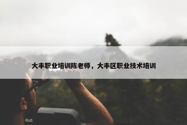 大丰职业培训陈老师，大丰区职业技术培训